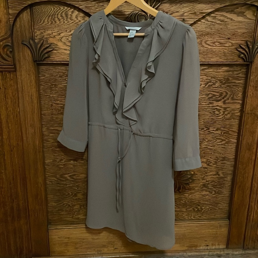 Grey H&M ruffle dress, size 8